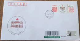 China Cover The Postage Label For The "Origin Of The Red Cross Movement In China" (Yingkou) Was First Day Registered And - Briefe