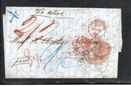 1858 , "MANCHESTER " To Gallatz , Transit  " LONDON "  Red " P"  .AACHEN , Clear Arrival Postmark "GALLATZ"  #1577 - ...-1858 Préphilatélie