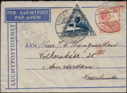 KLM-Flugpost Postjager/Batavia 5.1.34 Nach Amsterdam Bf. 143+195 CHERIBON 3.1.34 - Posta Aerea