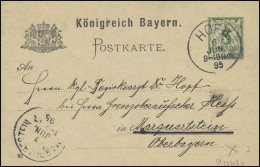 Bayern Postkarte HOF II.6.6.95 An Bezirksarzt In MARQUARTSTEIN/Oberbayern 7.7.95 - Medicine