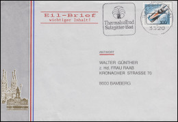 1496 Bobsport-WM Altenberg Aus Bl.23 EF Brief Thermalsolbad SALZGITTER 14.10.91 - Hiver