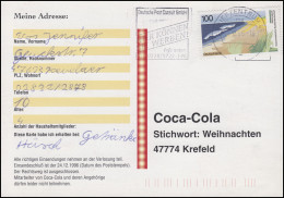 1871 Boddenlandschaft 100 Pf Küste EF Brief Coca-Cola-Postkarte BZ 46 - 15.12.96 - Environment & Climate Protection