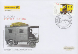 3007 EUROPA Postfahrzeuge - Paketzustellwagen, Schmuck-FDC Deutschland Exklusiv - Cartas & Documentos