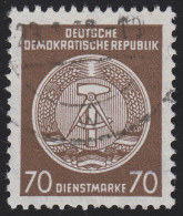 41y AY Dienst-A Zirkel 70 Pf. Wz.3 Y, Gestempelt O Geprüft BPP - Gebraucht