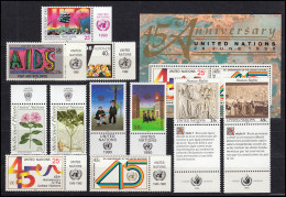 597-607 UNO New York Jahrgang 1990 Komplett - Mit TAB, Postfrisch ** / MNH - Autres & Non Classés