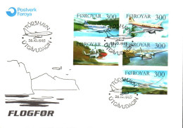 FEROE FDC 1985 SERVICE AERIEN DES ILES - Färöer Inseln