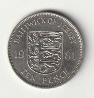 10 NEW PENCE 1981 JERSEY /5454/ - Jersey