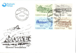 FEROE FDC 1987 FERMES DU 19 éme SIECLE - Färöer Inseln