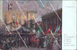 Ad835 Cartolina Commemorativa Roma Campidoglio Il Popolo Consacr La Terza Italia - Otros & Sin Clasificación