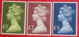 Large MACHIN QE II Definitives £ High Values (Mi 732-734) 1977 POSTFRIS MNH ** ENGLAND GRANDE-BRETAGNE GB GREAT BRITAIN - Unused Stamps