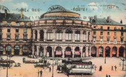 FRANCE - Rennes - Le Théâtre - Vue Générale Sur Le Théâtre - Animé - Des Gens En Effervescences - Carte Postale Ancienne - Rennes