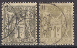 France 1876/1883 Sage Type I And II Yvert#72,82 Used - 1876-1878 Sage (Typ I)