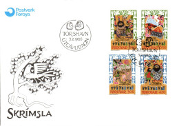 FEROE FDC 1986 CONTES ET LEGENDES "SKRIMSLA" - Färöer Inseln