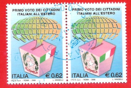 2006 (2896) Primo Voto Dei Cittadini Italiani All'estero In Coppia - Leggi Il Messaggio Del Venditore - 2001-10: Oblitérés