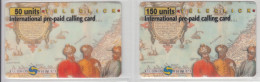 ISRAEL 2000 R.Y.F. COM MEDITERRANEAN SEA MAP 50 AND 150 UNITS 2 DIFFERENT CARDS - Israel