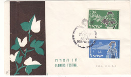 Israël - Lettre De 1956 - Oblit Haifa - Fêtes Des Fleurs - Bateaux - - Covers & Documents