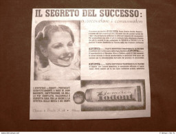 Pubblicità D'epoca Del 1940 Dentifricio Jodont Segreto Successo Chiozza E Turchi - Autres & Non Classés