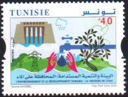 2024- Tunisie- 4éme émission -Environnement Et Développement Durable: Gestion De L'Eau -1V -  MNH****** - Tunisia (1956-...)