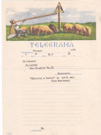 VERY RARE TELEGRAMME,SHEPHERD SINGING FROM TULNIC, WITH THE SHEEP,LX4, ROMANIA - Telegrafi