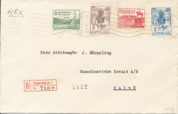Denmark Registered Cover Sent To Malmö 25-5-1937 With Complete Set Of 4 King Chr. X. Silver Jubilee - Cartas & Documentos
