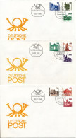 Germany DDR FDC 2-7-1990 Complete Set Of 9 On 3 Covers With Cachet - Andere & Zonder Classificatie