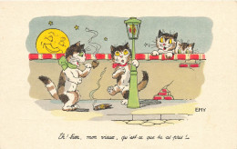 Chats Humanisés * CPA Illustrateur Signée EMY Germaine BOURET Bouret * Chat Cat Cats Katze * Tabac Cigare - Katzen