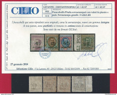 1922 LEVANTE,  COSTANTINOPOLI , N° 62-65-66-67 , I Quattro Valori Alti ,   MNH* - Otros & Sin Clasificación