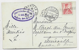 HELVETIA SUISSE 10C GRIFFE BERNAUHAUS + TIMBRE A DATE PONTRESINA 2.IX.1909 SUR CARTE ENGADIN - Storia Postale