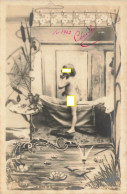 Carte Photo * REUTLINGER 1900 Paris * Enfant Fillette * Nus Nu Bain Baignoire Ancienne * 1902 - Otros & Sin Clasificación