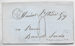 HELVETIA SUISSE LETTRE COVER LOCLE 1859 POUR BONNEVILLE HAUTE SAVOIE SARDE VIA GENEVE - Cartas & Documentos