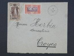 DL 18 AOF DAHOMEY  BELLE LETTRE  1937 HAKKI  A TROYES FRANCE+ +AFF. INTERESSANT+ - Lettres & Documents