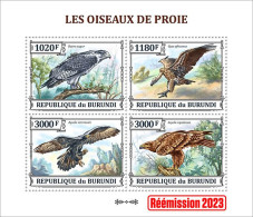 Burundi 2023, Animals, Birds Of Prey, 4val In Block - Águilas & Aves De Presa