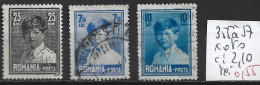 ROUMANIE 355 à 57 Oblitérés ( 355 : * ) Côte 2.10 € - Used Stamps