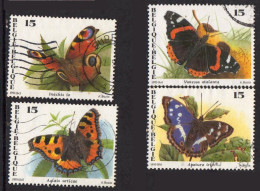 1993 COB 2503-2506 (complet) Papillons (A. Buzin) - Used Stamps