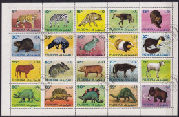 Fujeira 1972, ZD Bogen "Dinosaurier/Säugetiere" - 20 Bfm, Gest./CTO, Mi. Nr. 1201-20 - VAE - Farm