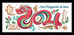 ROMANIA 2024 CHINESE NEW YEAR - Chinese Zodiac -Year Of He Dragon -   Set Of 1 Stamp MNH** - Chines. Neujahr