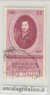 USATI ITALIA 1958 - Ref.0118B - "EVANGELISTA TORRICELLI" 1 Val. Da L.25 - - 1946-60: Oblitérés