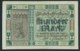 P2758 - GERMANY PAPER MONEY BERLIN LOCAL PAPER MONEY 100 MARK 1922 FINE/VERY FINE - Sin Clasificación