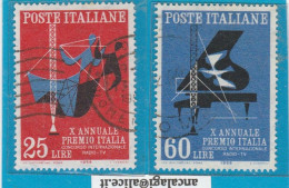 USATI ITALIA 1958 - Ref.0122D - "ANNUALE PREMIO ITALIA" Serie Di 2 Val. Da L.25 E L.60 - - 1946-60: Oblitérés