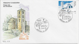 3857 FDC Andorra La Vella  1988, Nadal, Navidad - Cartas & Documentos