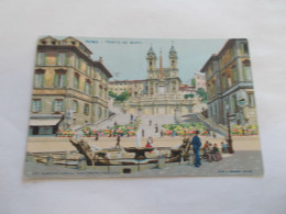 ROMA  ROME ( ITALIA  ITALY ) TRINITA DE MONTI  TRES ANIMEES  COMMERCES  BELLE VUE COLORISER 1924 - Other Monuments & Buildings