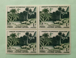 Bloc De 4 Timbres Neufs AOF 1F - MNH - YT 54 - Palmiers Dattiers Mauritanie - Unused Stamps