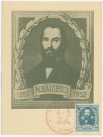 MAX 19 - 18 Nicolae BALCESCU - Maximum Card - 1952 - Cartes-maximum (CM)