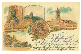 GER 03 - 16939 KYFFHAUSER, Litho, Germany - Old Postcard - Used - 1908 - Kyffhäuser