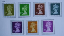Machin QE II Definitives 7 Values (Mi 1355-1361) 1991 POSTFRIS MNH ** ENGLAND GRANDE-BRETAGNE GB GREAT BRITAIN - Unused Stamps