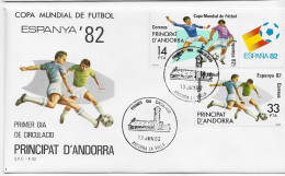 3857 FDC Andorra La Vella  1982, Copa Mundial De Futbol - Cartas & Documentos