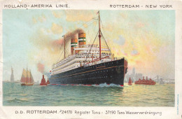 PAYS-BAS - Holland Amerika Linie - Rotterdam - New York - D D Rotterdam - 24170 - Carte Postale Ancienne - Rotterdam