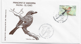 3857 FDC Andorra La Vella 2001,Aves, Pájaros, Birds - Storia Postale