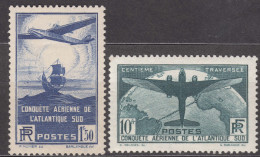France 1936 Airmail Poste Aerienne Yvert#320-321 Mint Hinged (avec Charnieres) - Unused Stamps