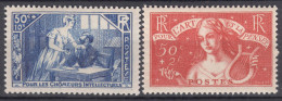 France 1935 Yvert#307-308 Mint Hinged (avec Charniere) - Ongebruikt
